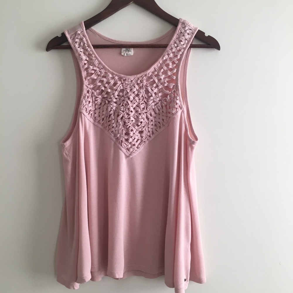 O’Neill Stitched Ribbon Pink Tank sz L